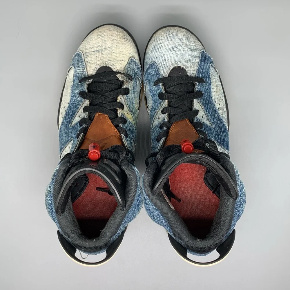 Jordan 6 Retro‎ Washed Denim Basketball Shoes CT5350-401 Men's Sz 9.5